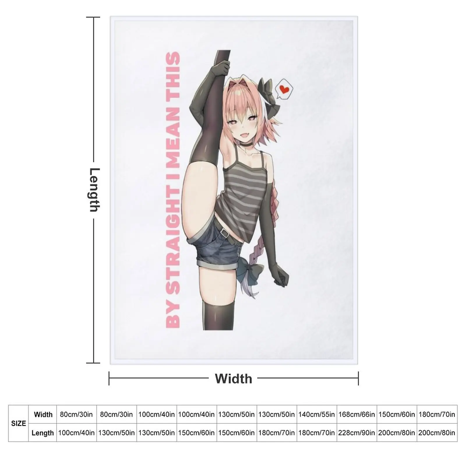 Astolfo Leg Stretch Straight Boi Femboy Trap Sissy Throw Blanket Loose Multi-Purpose Plush Blankets