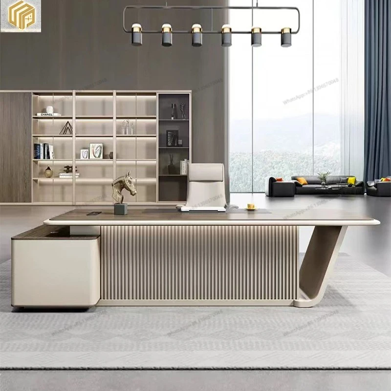 

Boss's desk is minimalist, modern manager's desk, supervisor's desk, president's desk, office furniture, large class desk