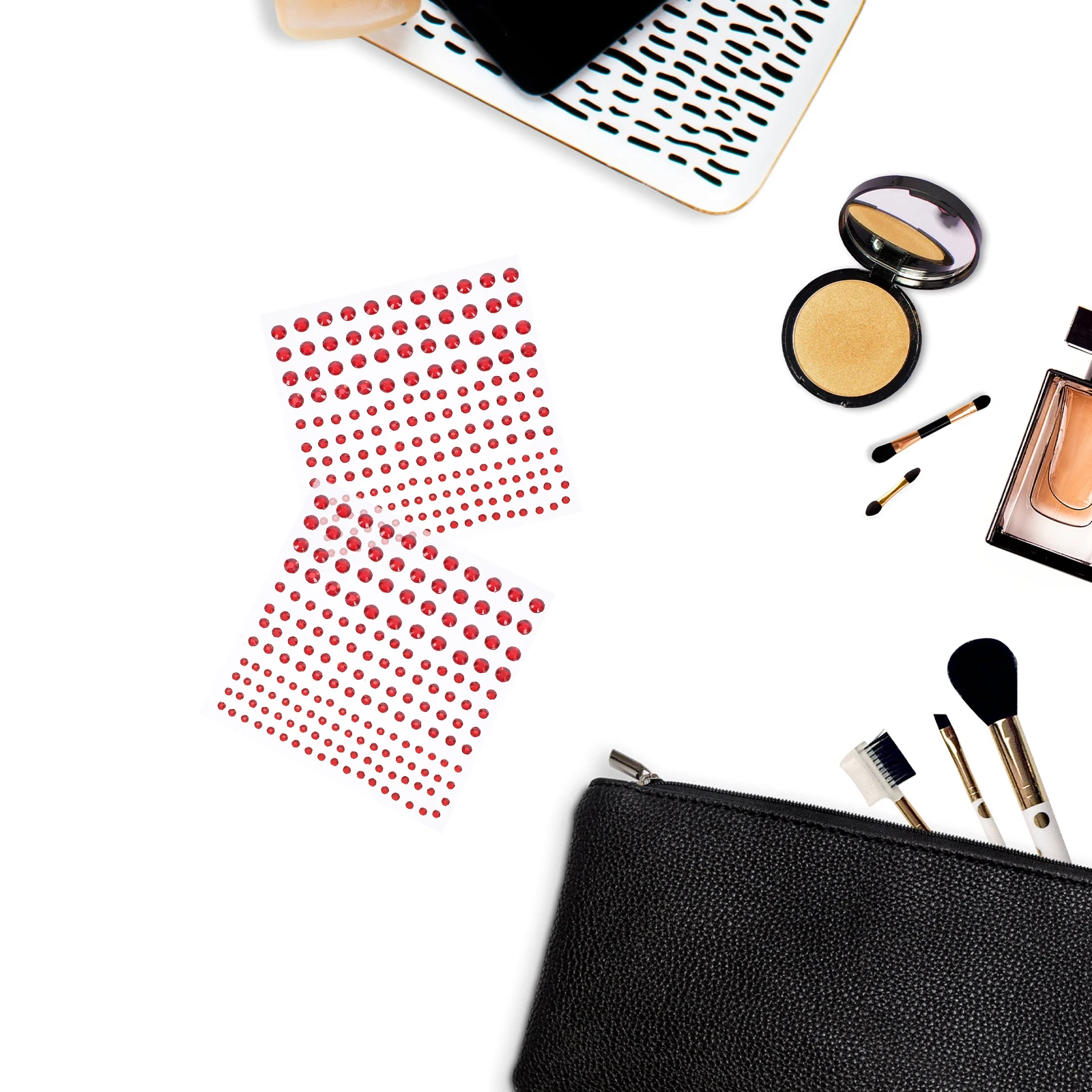 20 pçs design da arte do prego acessórios de decoração 3mm 4mm 6mm strass acrílico vermelho flatback encantos auto adesivo geléia unhas gemas