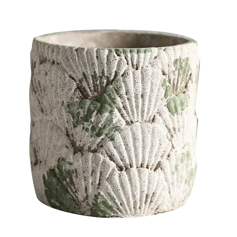 

Старый ремесленный цементный цветочный горшок, панцирь, каменный узор, цветное украшение для сада, цветочный горшок, сочный горшок для посадки, оптовая продажа, место