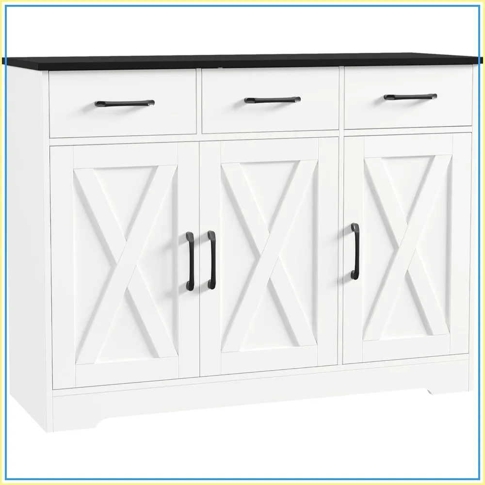 HOSTACK Kitchen Buffet Cabinet with Storage Sideboard Coffee Bar for Dining Room