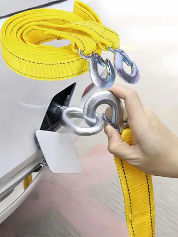 4M5Ton Car Tow Cable Towing Pull Rope Strap With Hooks Portable Self-driving Tourism Heavy Rescue Rope Double layer thickening