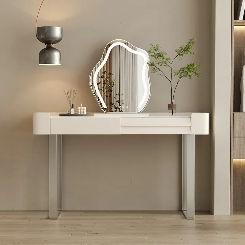 

White Girls Dressing Table Modern Chair Lights Bedroom Dressing Table Miror Vanity Coiffeuse De Chambre Hotel Furniture