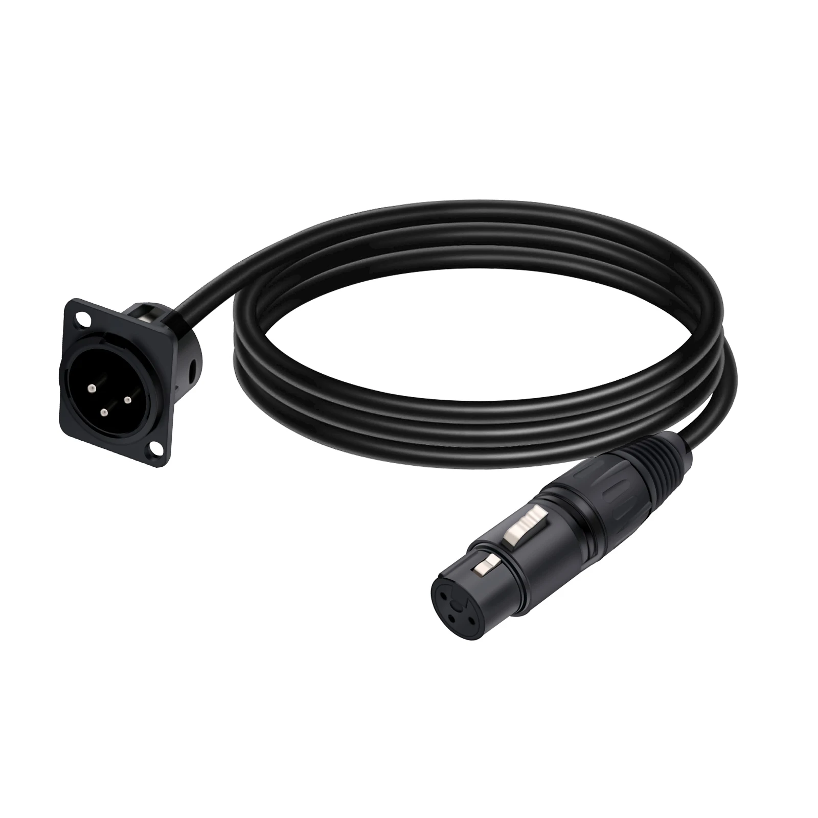 D-Type XLR Panel Mount to XLR Connector Pass Through Cable,3Pin XLR Female to Male Converter Compatible with Microphone 0.3M-15M