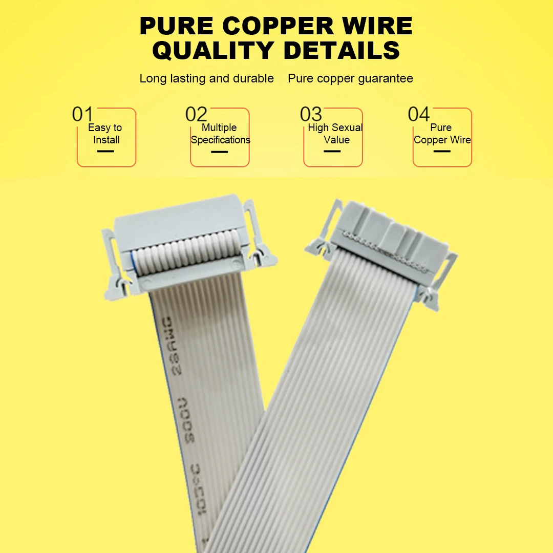 10Pcs 16P Butterfly Buckle Ribbon Cable Data Signal Connection Cable Single Dual Color LED Full Color Universal Copper Cable