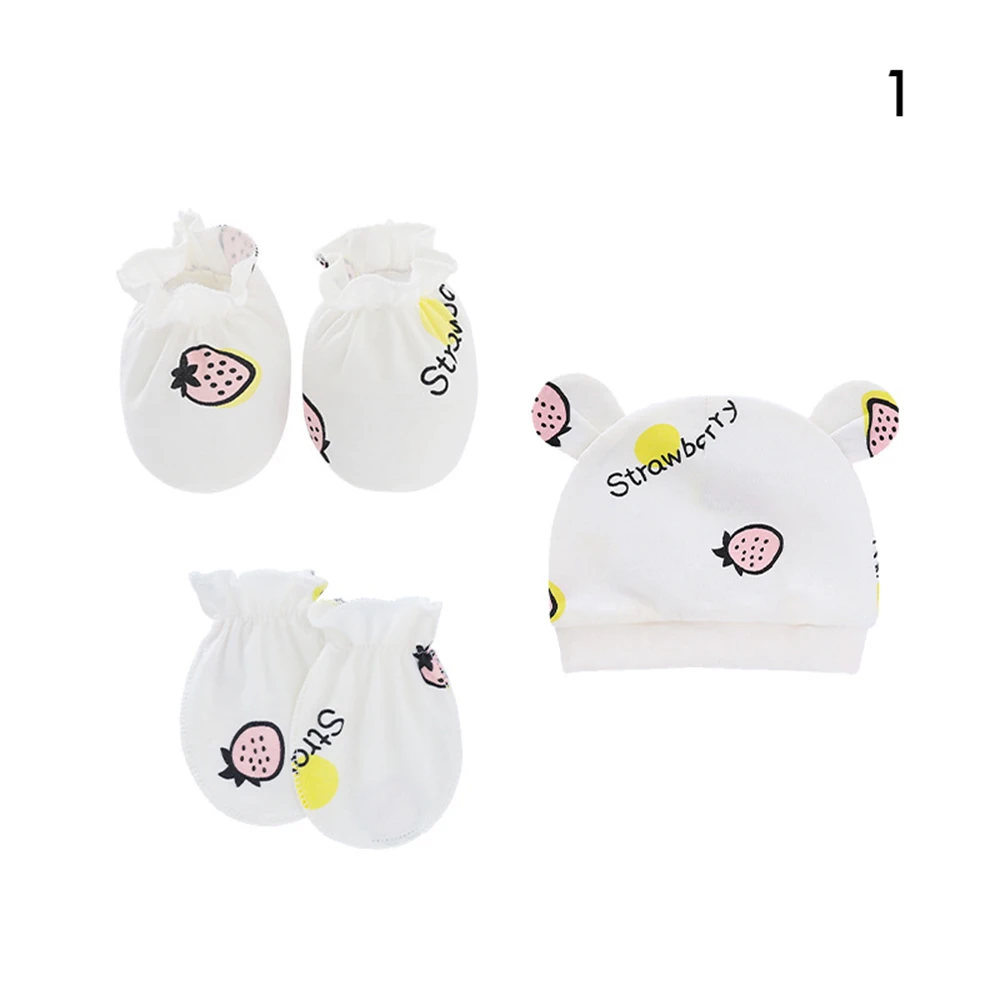 Cotton Baby Gloves Soft Anti Scratching Newborn Mittens Hat Foot Cover Set Baby Warm Bonnet Beanies Caps Socks Newborn Shower