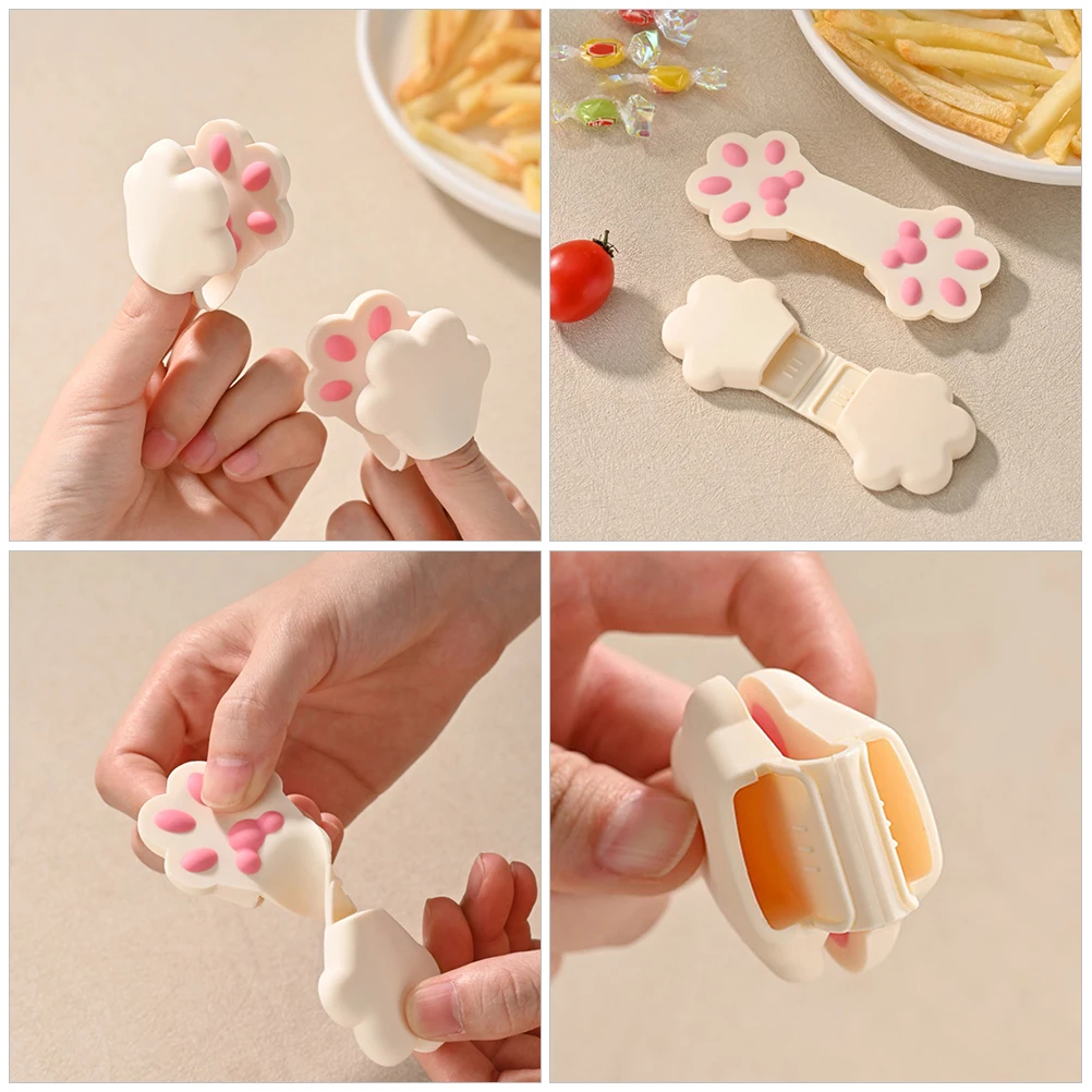 

2pcs Shaped Silicone Food Snack Bag Sealing Reusable Kitchen Accessories For Chips Cereal Cookie Bags Potato Clips