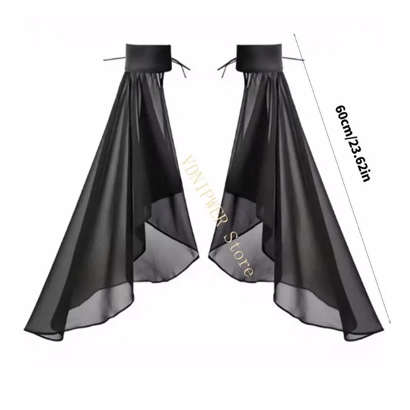 Tay áo voan trắng cho váy cưới phụ kiện cô dâu mềm dễ mặc d08e