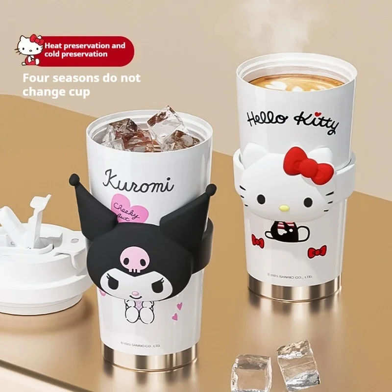 

Sanrio Hellokitty и Kuromi изолированные чашки, красивые соломинки, кофейные чашки, чашки для воды, подарок на день рождения для девочек