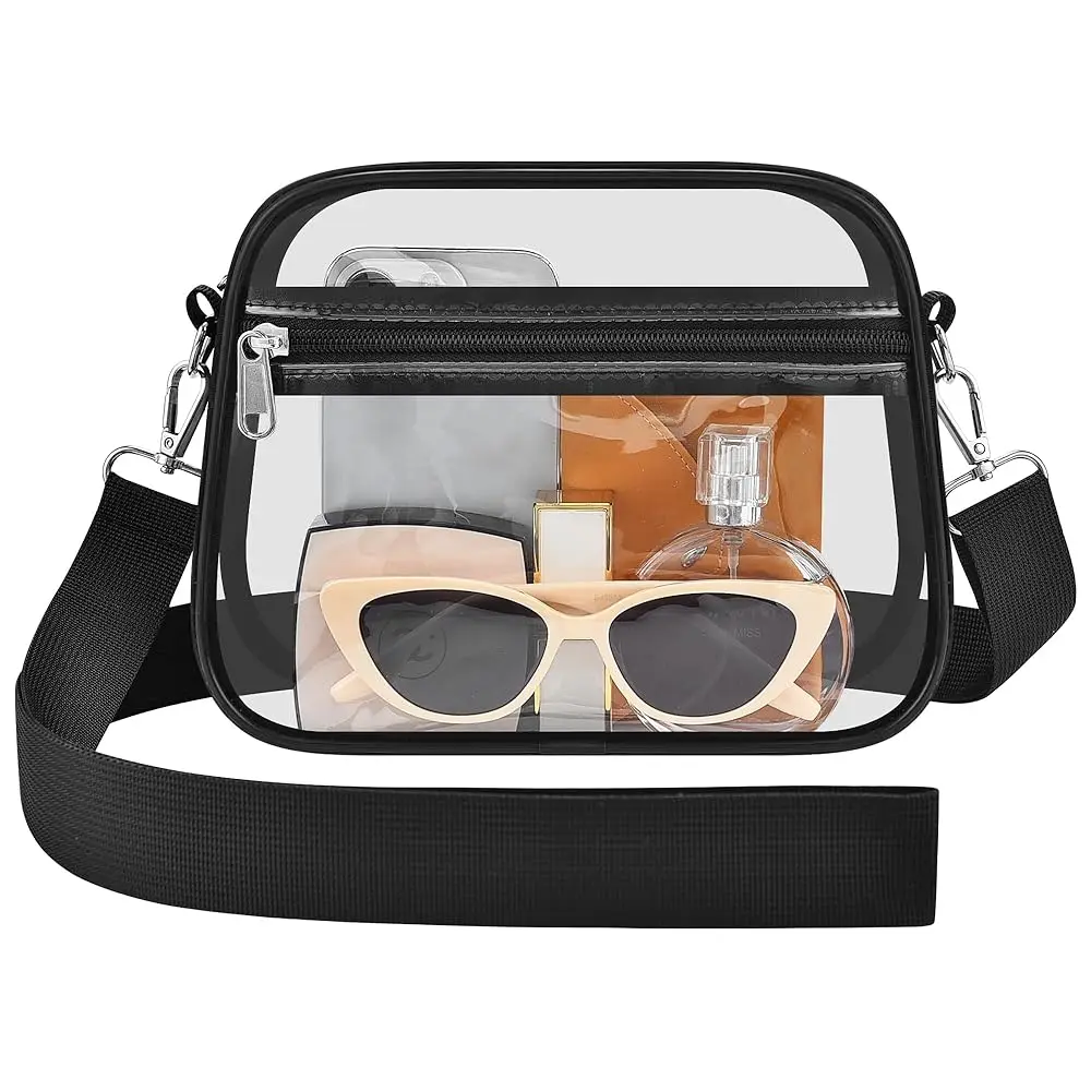 

Clear Bag for Stadium Events Mini Small Clear Purse for Women & Men's Shoulder Bag for Concert Sport Game Day | Stadium Appr