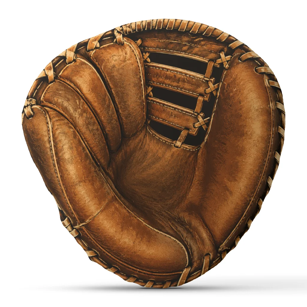 Baseball Catchers Mitt Plush Pillow Vintage Ballpark Cushion for Players Coaches Sports Fans Irregular Stuffed Throw Pillow