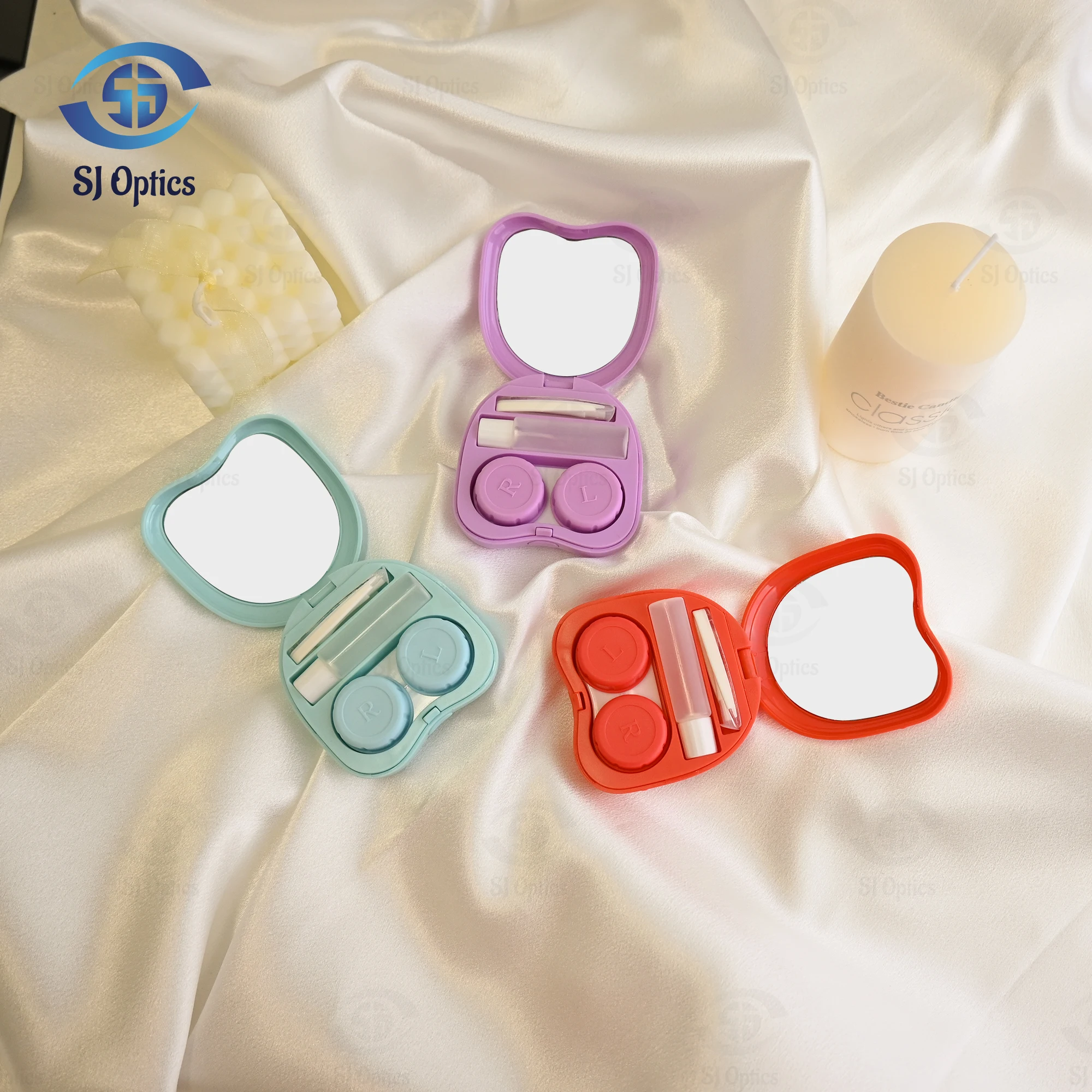 Contact Lens Case Heart Shape Contact Lenses Box Lens Case for Eyes Care Kit Glasses Case Holder Container