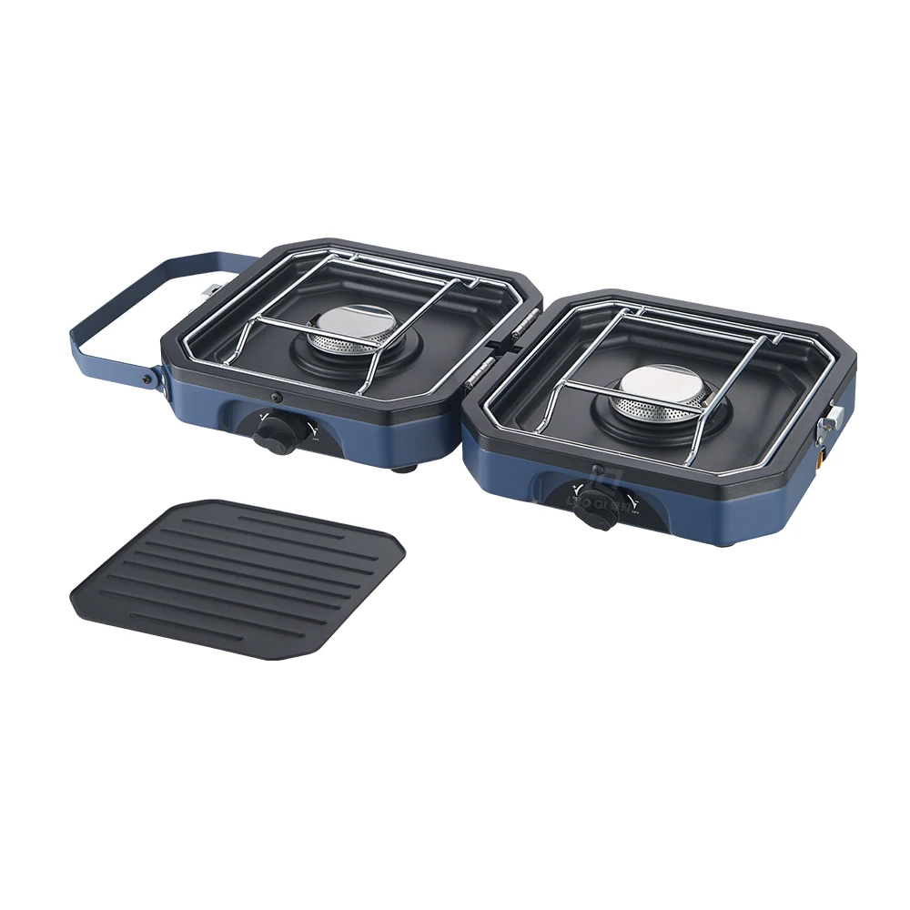 

Portable 2-burner Gas Stove for Quick Deployment Lightweight Folding Gas Camping Stove Ready for Any Outdoor Hike and Picnic