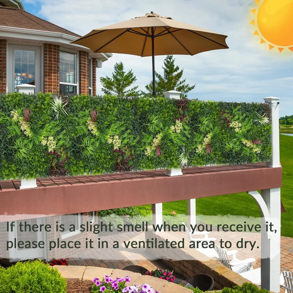 لوحة نباتات من خشب البقس على الحائط العشبي: 20 × 20 (8 بكسل) أوراق خضراء مقاومة للأشعة فوق البنفسجية لخلفية الحائط الداخلية والحديقة والداخلية. #5