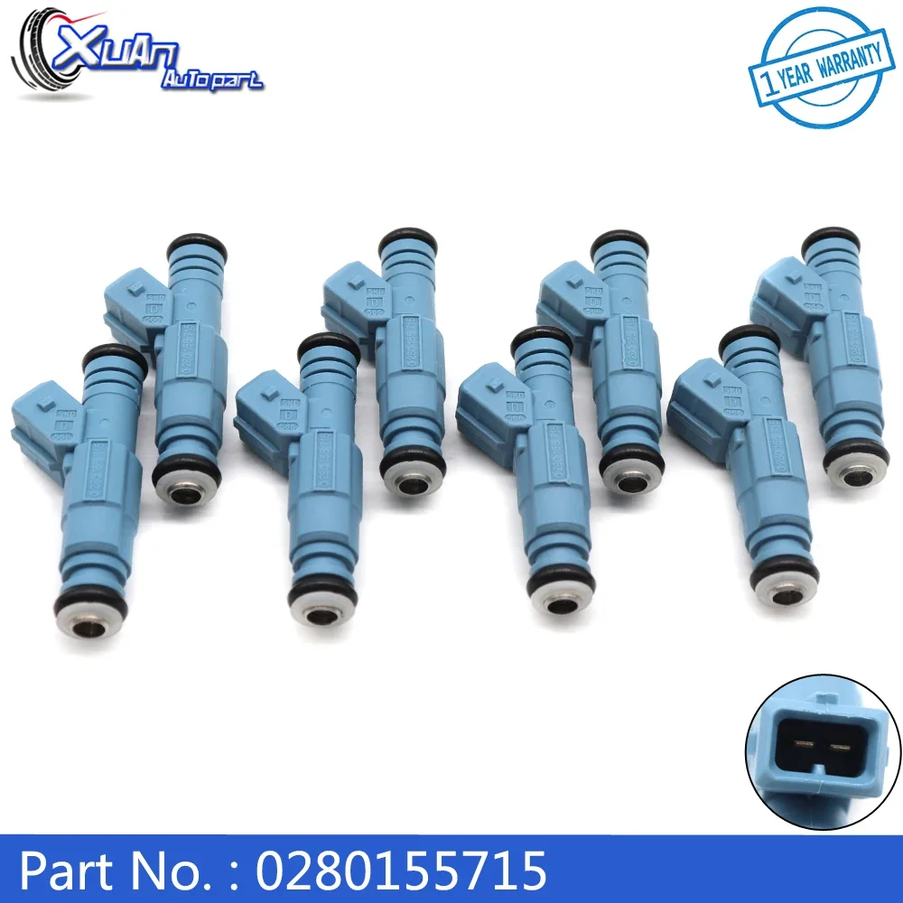 XUAN 8pcs/lot High Quality 0280155715 Fuel Injector For Chevrolet Impala Camaro Corvette Caprice Ford F250 F350 Excursion