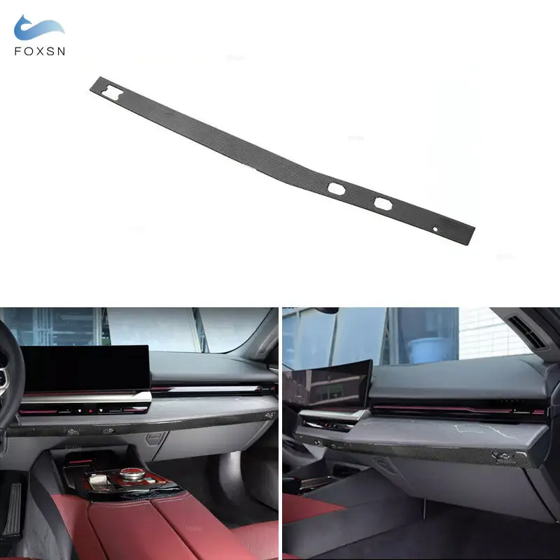 

Для BMW 5 серии i5 G60 2024 2025 Мягкое углеродное волокно Внутренние аксессуары для автомобиля Центральное управление Панель приборной панели Нижняя полоса отделки