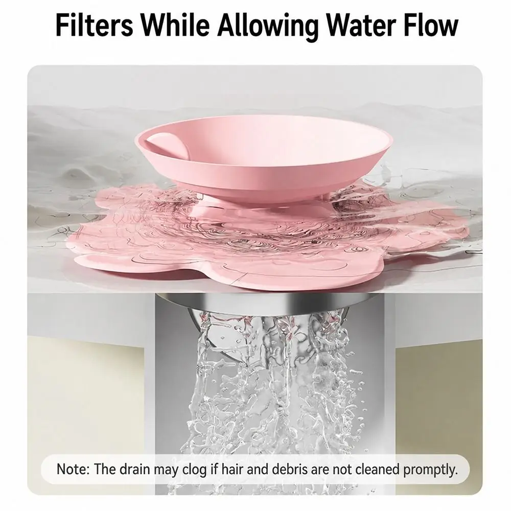 Press-to-Seal Silicone Sink Stopper Flower Shaped Reusable Drain Plug Flexible Structure Odor Blocking Sink Drain Cover