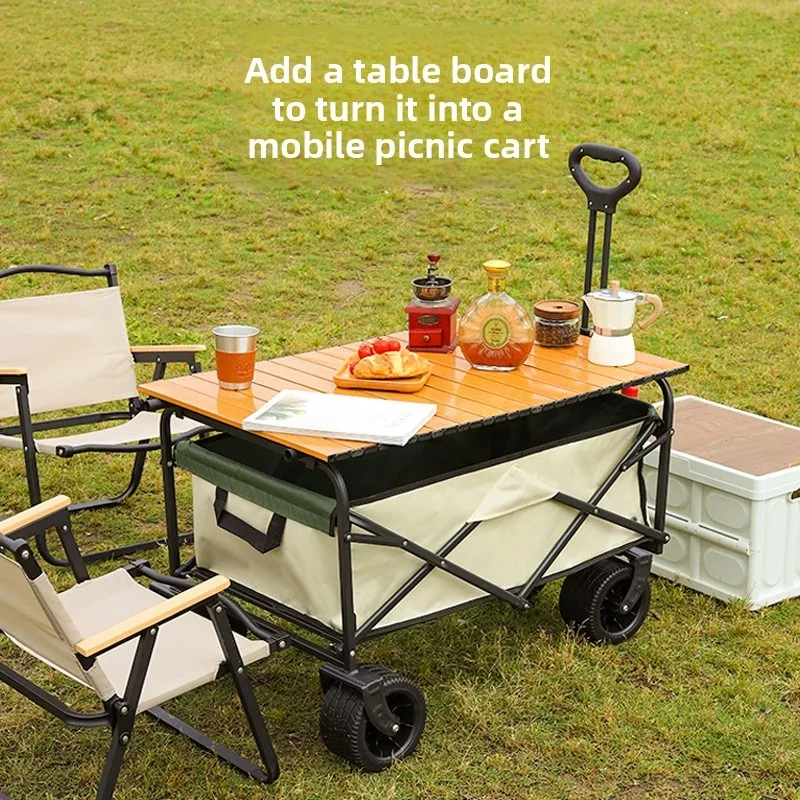 Outdoor Camping Foldable Portable Large Multifunctional Stall Cart Night Market Camping Cart Outdoor Camping Foldable Cart