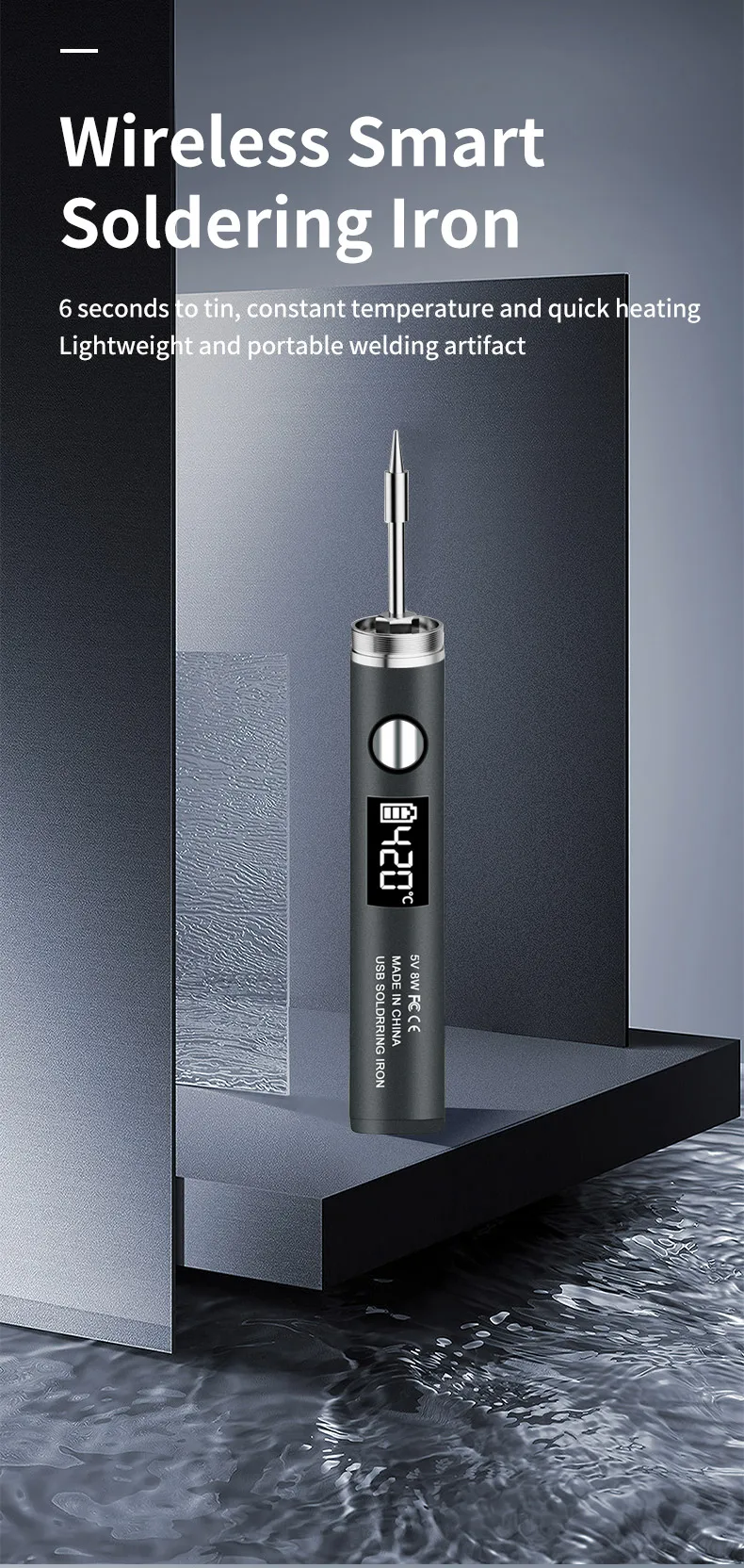 USB-Lötkolben 5 V 8 W mit Lithium-Batterie, tragbare Reparatur, Schweißwerkzeuge, elektrischer Lötkolben, Lötstation, Lötdraht – Detail 27