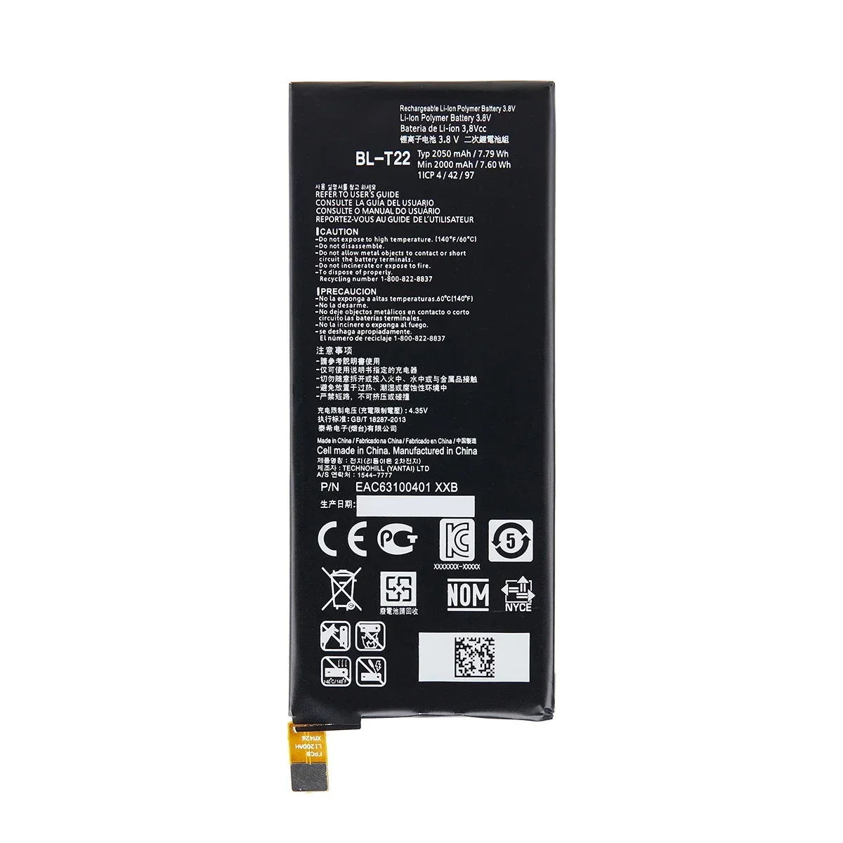 Original BL-T22 2050mAh Replacement Battery For LG Zero H650 H650E H740 F620 F620L LS675 F620S H650K Mobile phone Batteries