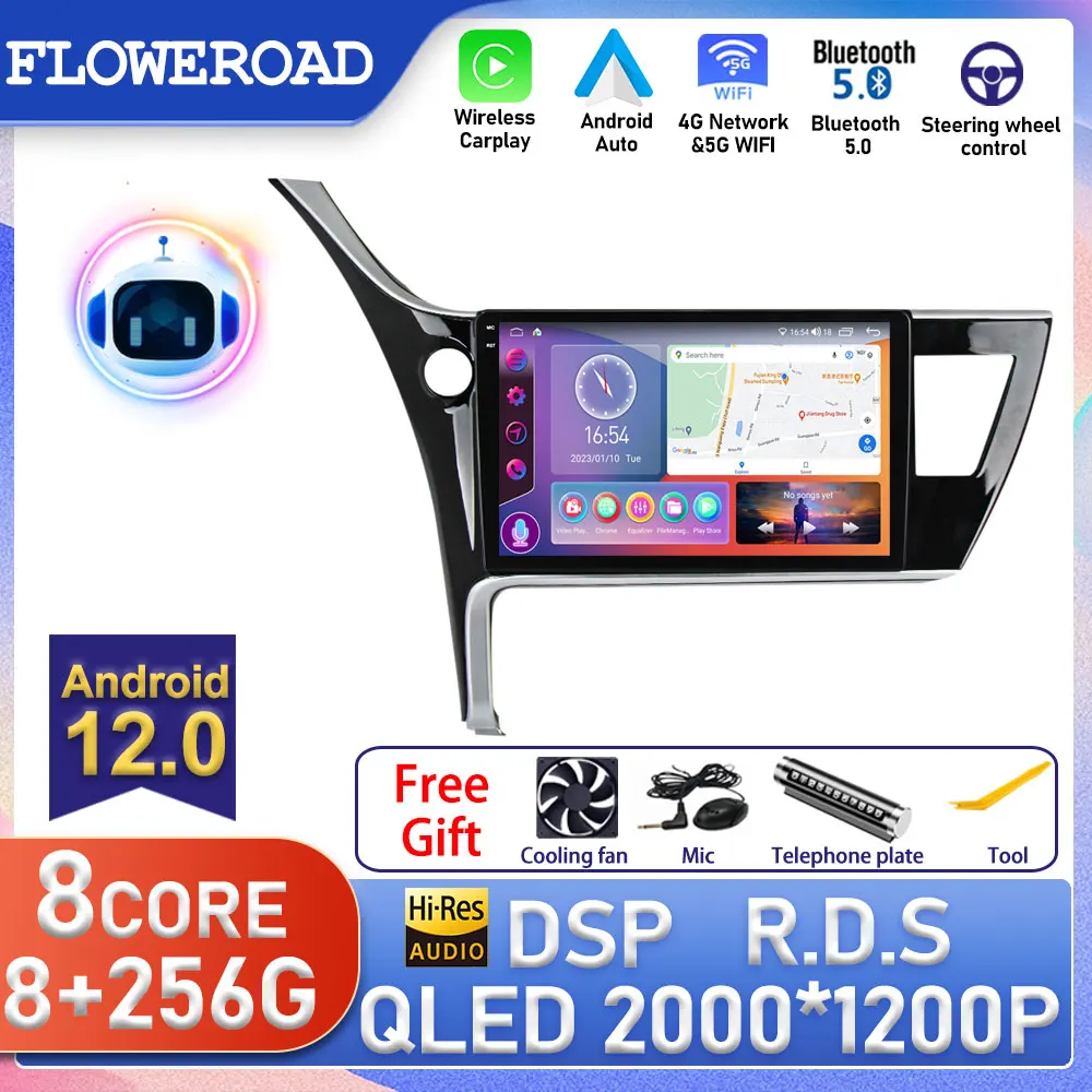 

Android For Toyota Corolla 11 Auris E180 2017 2018 2019 Car Radio Multimedia Navigation Stereo GPS BT Auto Carplay 2din HU TV