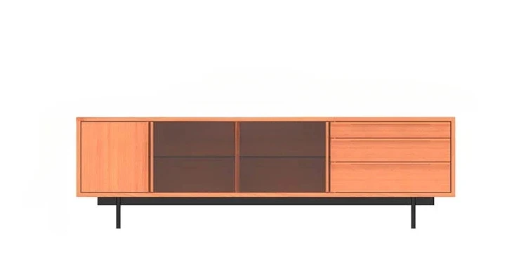 

Solid Wood Furniture TV Cabinet Floor Narrow Living Room Home Small Apartment Nordic Cherrywood Storage Locker
