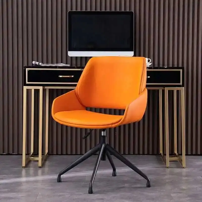 كرسي مكتب مع عجلات كرسي عريض بأرجل متقاطعة، كراسي مهام كمبيوتر دوارة مريحة قابلة للتعديل لغرفة المعيشة في المكتب #6