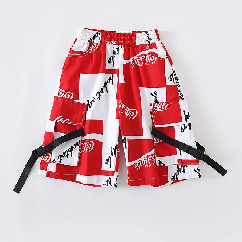Vêtements de danse de rue pour enfants et garçons, vêtements tendance d'été à manches courtes, amples et cool, ensemble de vêtements hip-hop, robe de performance