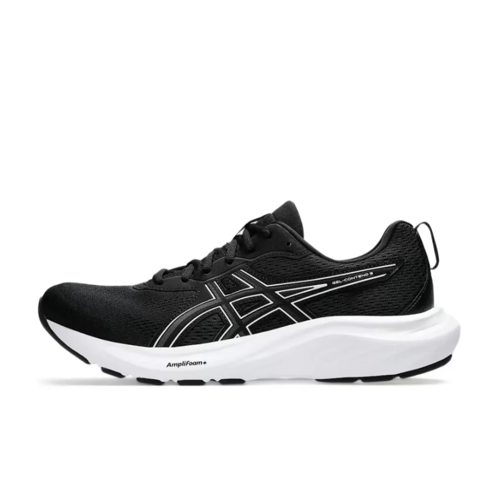 ASICS GEL-CONTEND 9 Men's Black/White Low-Top Runners – Lightweight Non-Slip Sole & Comfortable Casual Fit 1011B881-002
