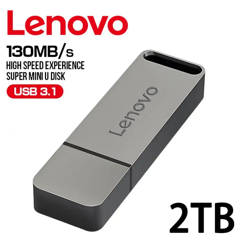 Unidades Flash USB Lenovo de 2TB, memoria Memoria de Metal de capacidad Real de 1TB, memoria Flash de alta velocidad, 512GB, almacenamiento de