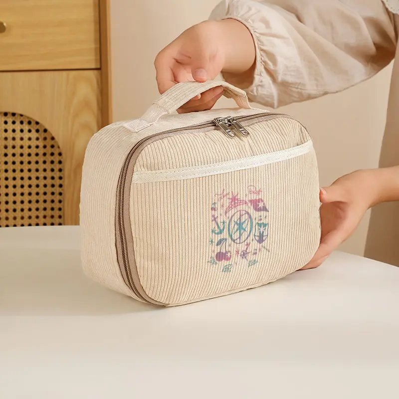 Women's Corduroy Lunch Bags Suitable for School Work Camping Everyday Use Insulated Tote Bags KATSEYE World Tour K-Pop Fan Gifts