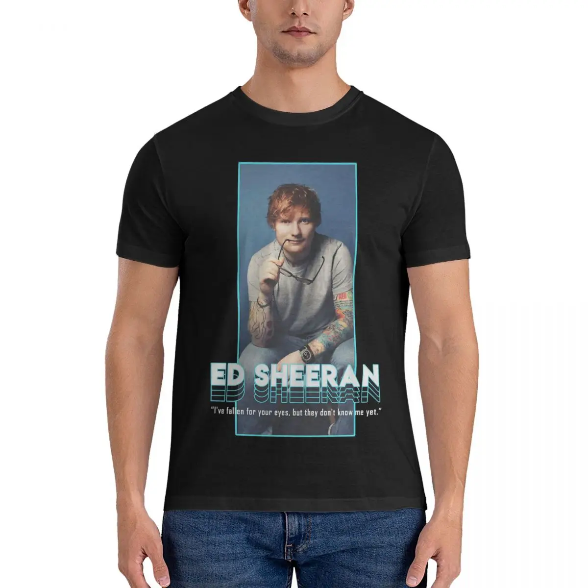 Men T-Shirt Best Singer Vintage Pure Cotton Tees Short Sleeve Ed Sheeran T Shirt Round Collar Tops Birthday Gift