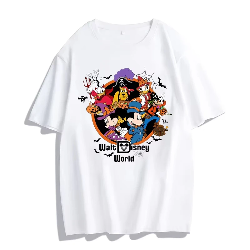 

Halloween Cartoon Character Minnie Mickey Pattern T-shirt Summer Women Casual Short Sleeve Streetwear T Shirt Harajuku Tees Tops