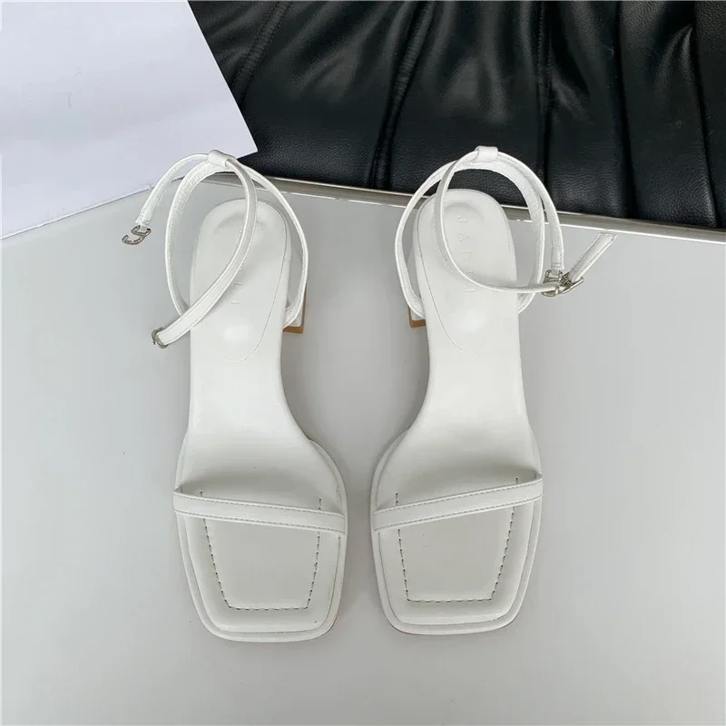 Fashion Design Sandals Women Thick Heel Casual Ladies Open Toe Shoes Sexy Party Sandal Ankle Strap 2024 Summer Mujer