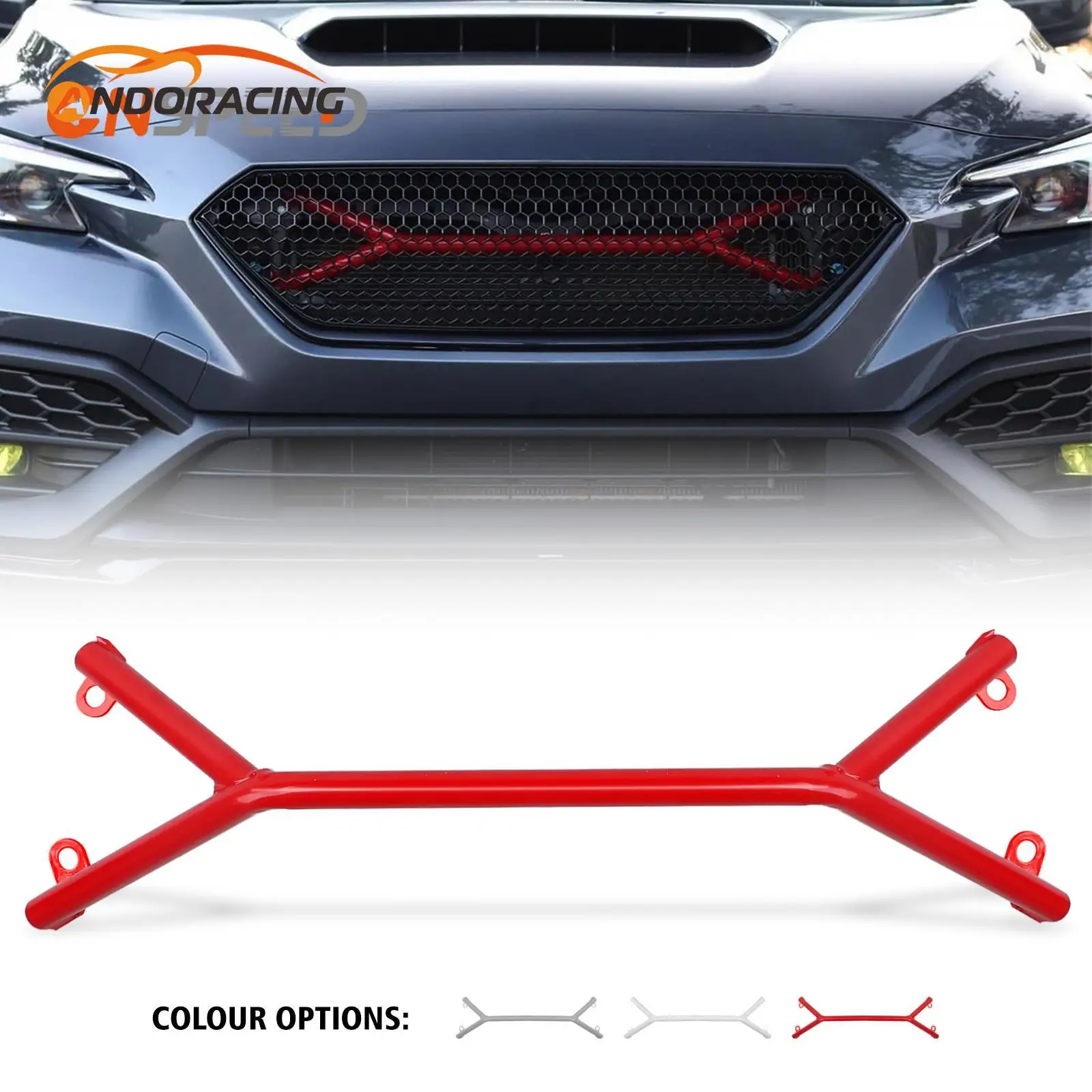 

New Exterior Accessories Front Brace Bar Member Chassis Strut Brace 75cm 29.53" For 2022 2023 2024 Subaru WRX VB Red White Gray