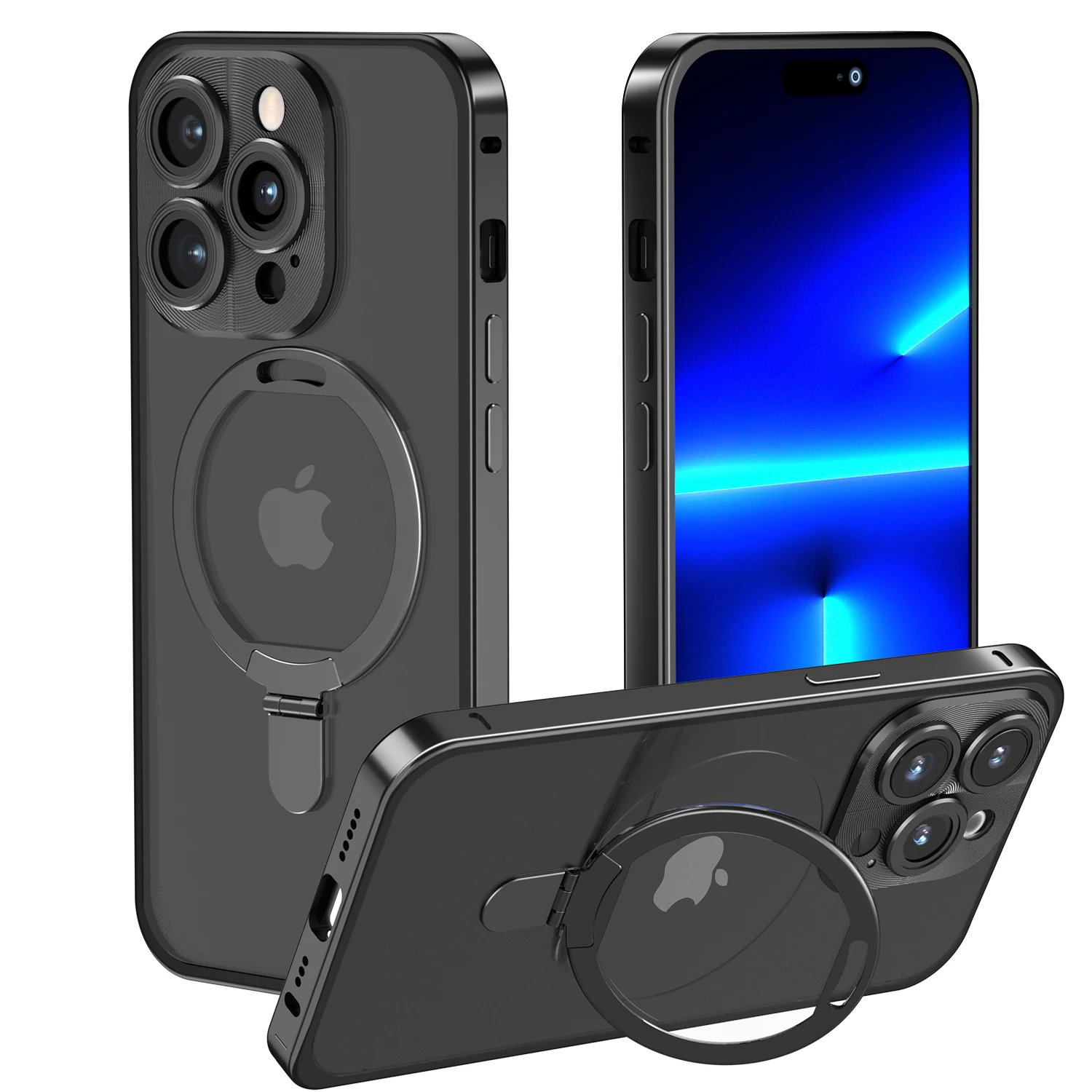 

Metal Case for iPhone 14 Pro Compatible with MagSafe Stand,14 pro Case with Camera Protection