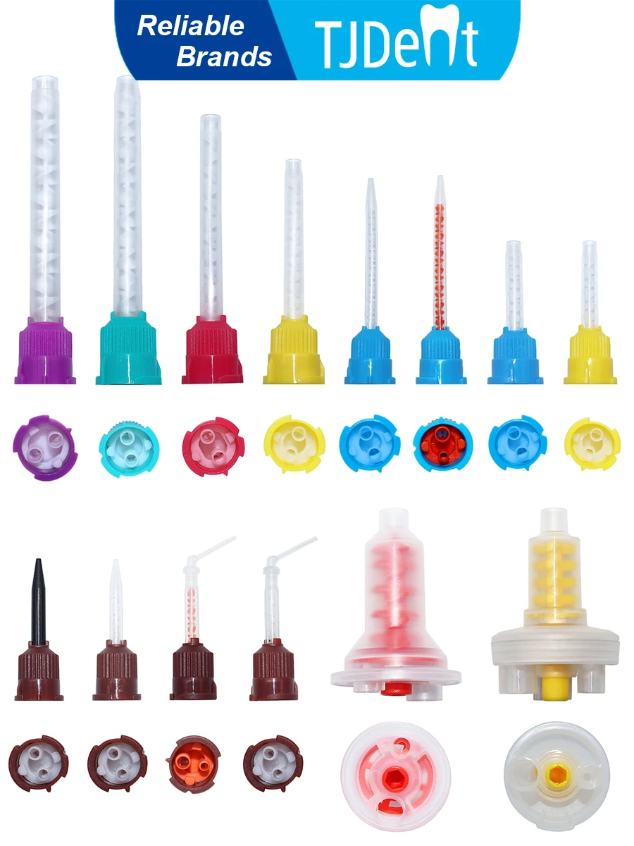 TJDent Dental Einweg-Mischspitzen, Rohr, Silikonkautschuk, Mischkopf, Abdruckmaterialien, Labor-Dosierpistole, Zahnmedizin-Material