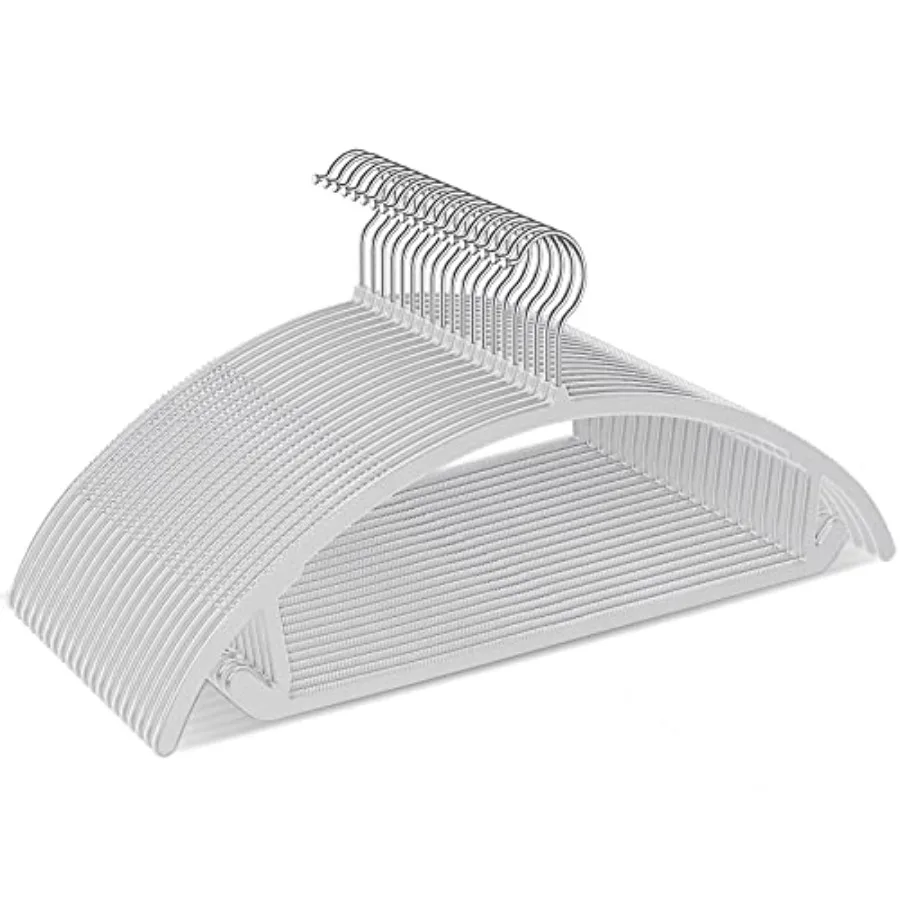 

Plastic Hangers 50 Pack No Shoulder Bump Suit Hangers Non Slip Space Saving Clothes Hangers Curved Design to Protect Clothes Sh