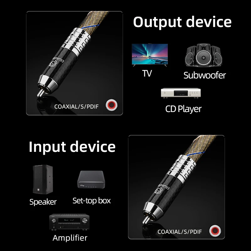 하이파이 RCA 디지털 동축 오디오 케이블 하이엔드 OCC 스털링 실버 도금 75Ω SPDIF 동축 RCA 케이블 서브우퍼 CD TV용