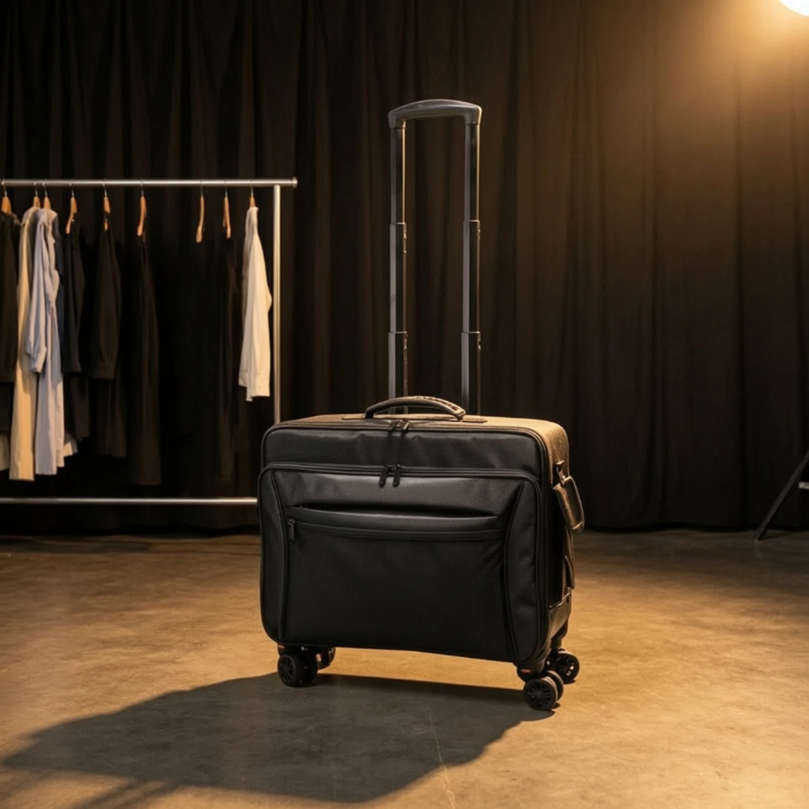 Rolling Makeup Case Hard-Sided Makeup Case with Wheels Cosmetic Trolley with Wheels Retractable Sturdy for Beauticians view 6