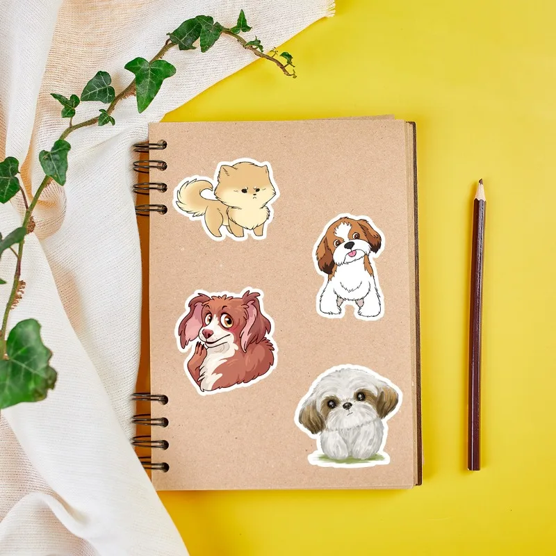 50개 만화 맞춤형 강아지 창의적인 낙서 장식 스티커