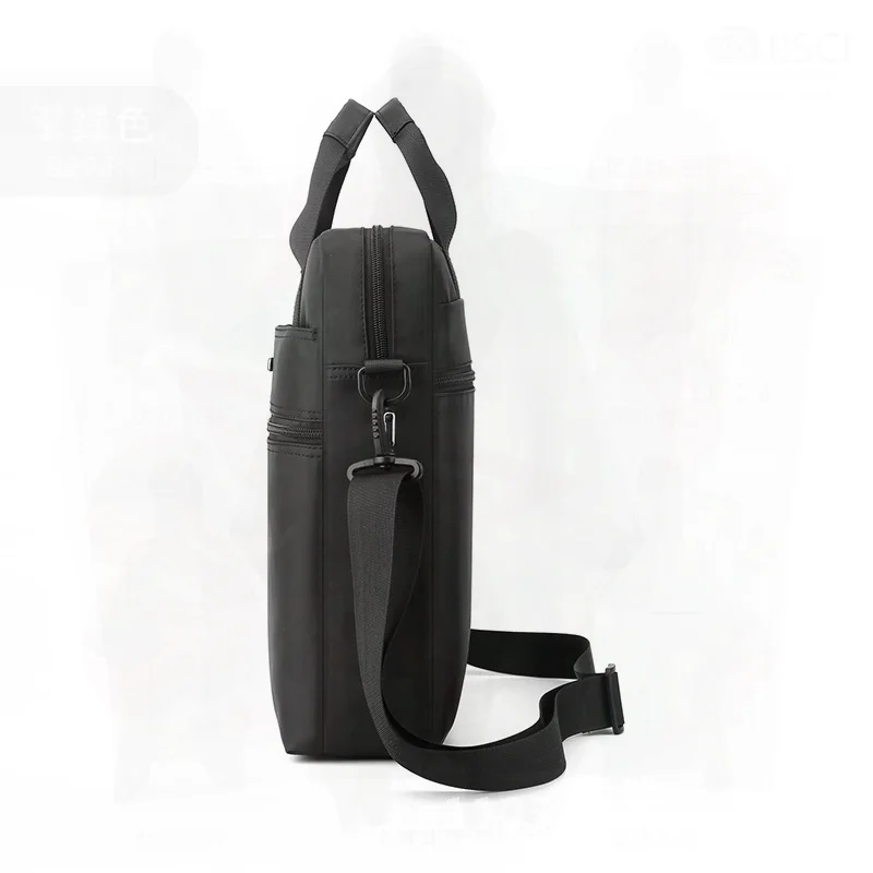 Aotian Large Capacity Business Briefcase for Men Casual Oxford Cloth Shoulder Crossbody Handbag Solid Color Waterproof Polyester