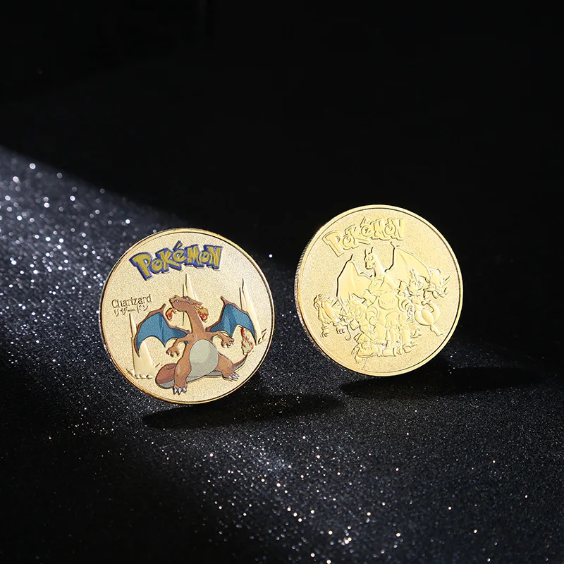 Pokemon Anime Vergoldete Gedenkmünze Pikachu Charizard Mewtwo Goldmünze Spielesammlung Pokemon Geburtstagsgeschenke
