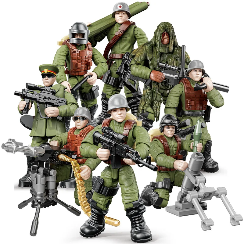 World War Military Batisbrick Mega Building Block Ww2 Revolutionary Army Forces Action Figures Weapon Brick Toy For Boy Gift