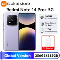 Xiaomi Redmi Note 14 Pro Plus 5G Smartphone Global Version 120W 200MP OIS Camera Snapdragon 7s Gen 3 CPU 6.67" AMOLED Display