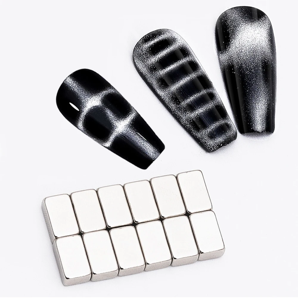 12Pcs Nail Cat Eye Strong Effect Magnet Nail Crocodile Texture Magnetic Stick UV Gel Polish Cat Eye Gradient Rod Manicure Bar