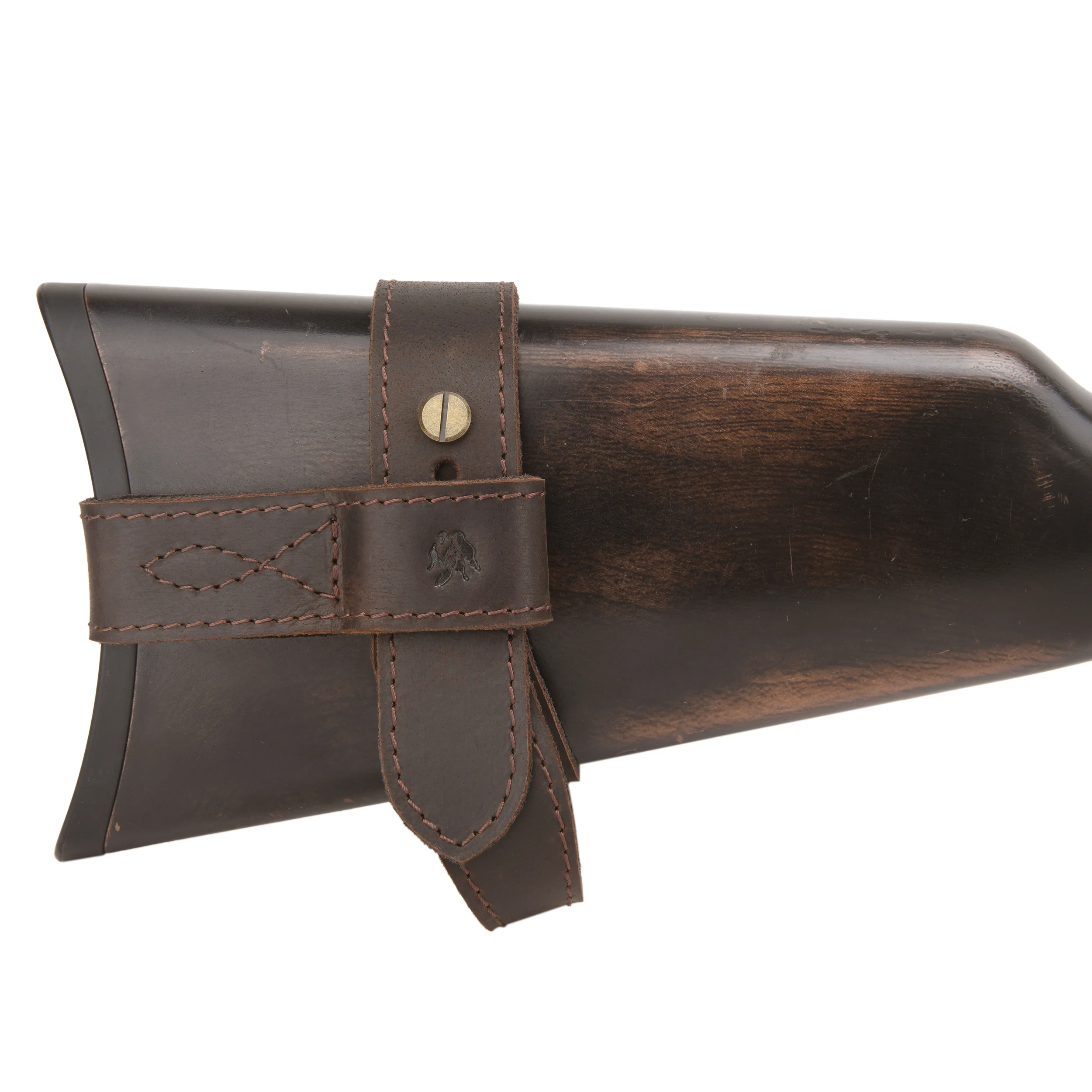 WAYNE\'S DOG Upgraded Real Leather Shotgun/Rifle No-Drill Harnessed Buttstock Holder Sling Mount