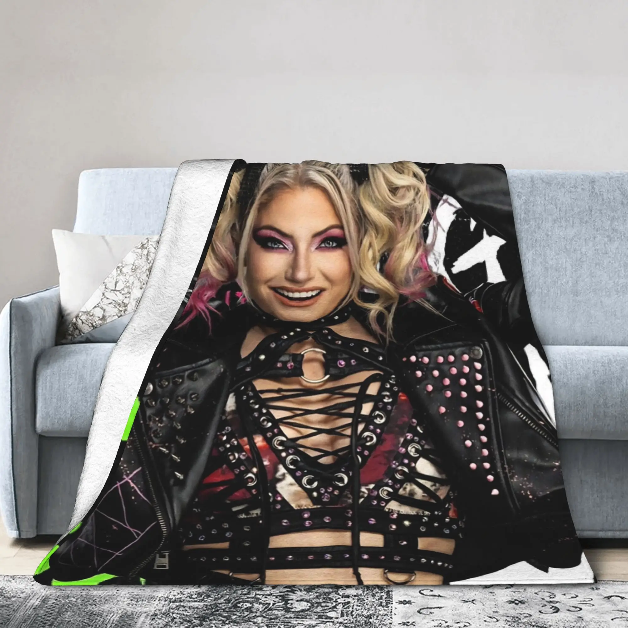 Alexa Wrestler Blisses Novelty Blanket Flannel Wrestling Cool Ultra-Soft Throw Blanket for Bedding Couch Gift Multifunction