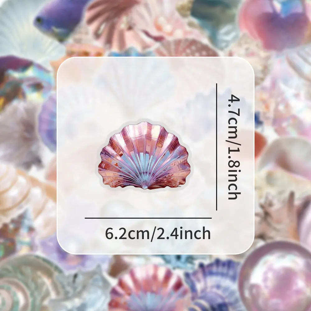 50pcs Cartoon Shell Graffiti Stickers Conch Pearl DIY Decoration for Kids Reward Stationery Notebook Water Cup Luggage Laptop