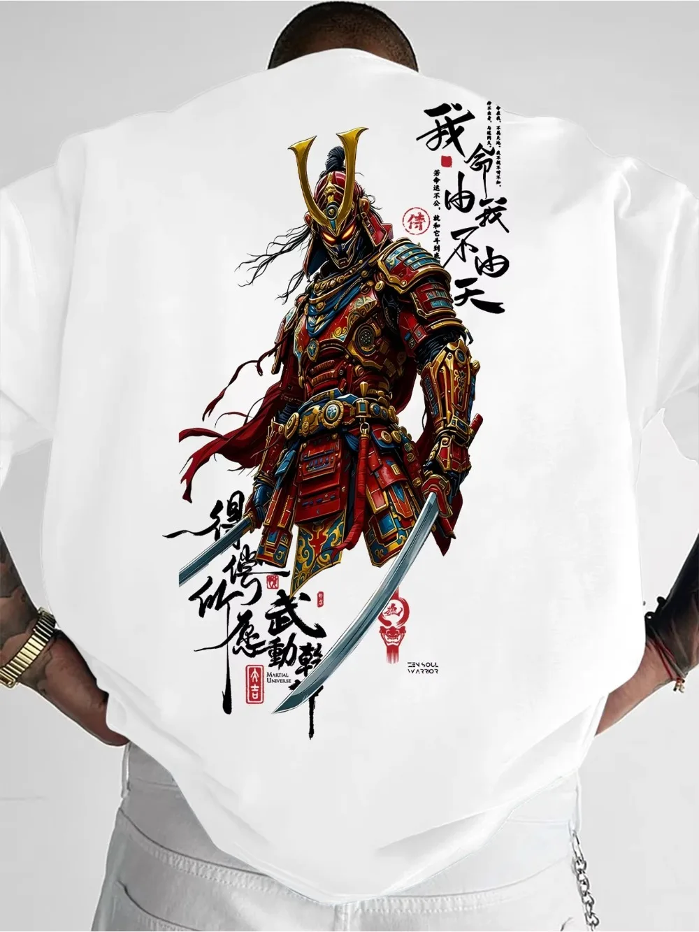 3D Print Japanese Samurai Warrior Graphic Men T-Shirt Sport Quick-dry Breatha Oversized Hip Hop Streetwear parent-child Clothing